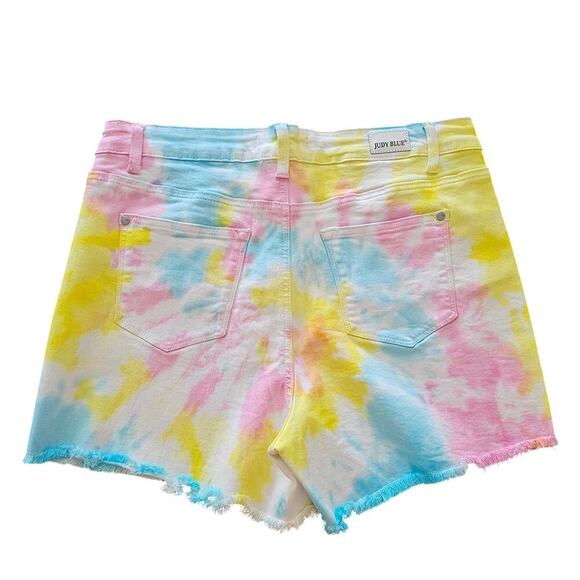 Judy Blue Swirl Tie Dye Shorts Multi Size 16 - Picture 8 of 8